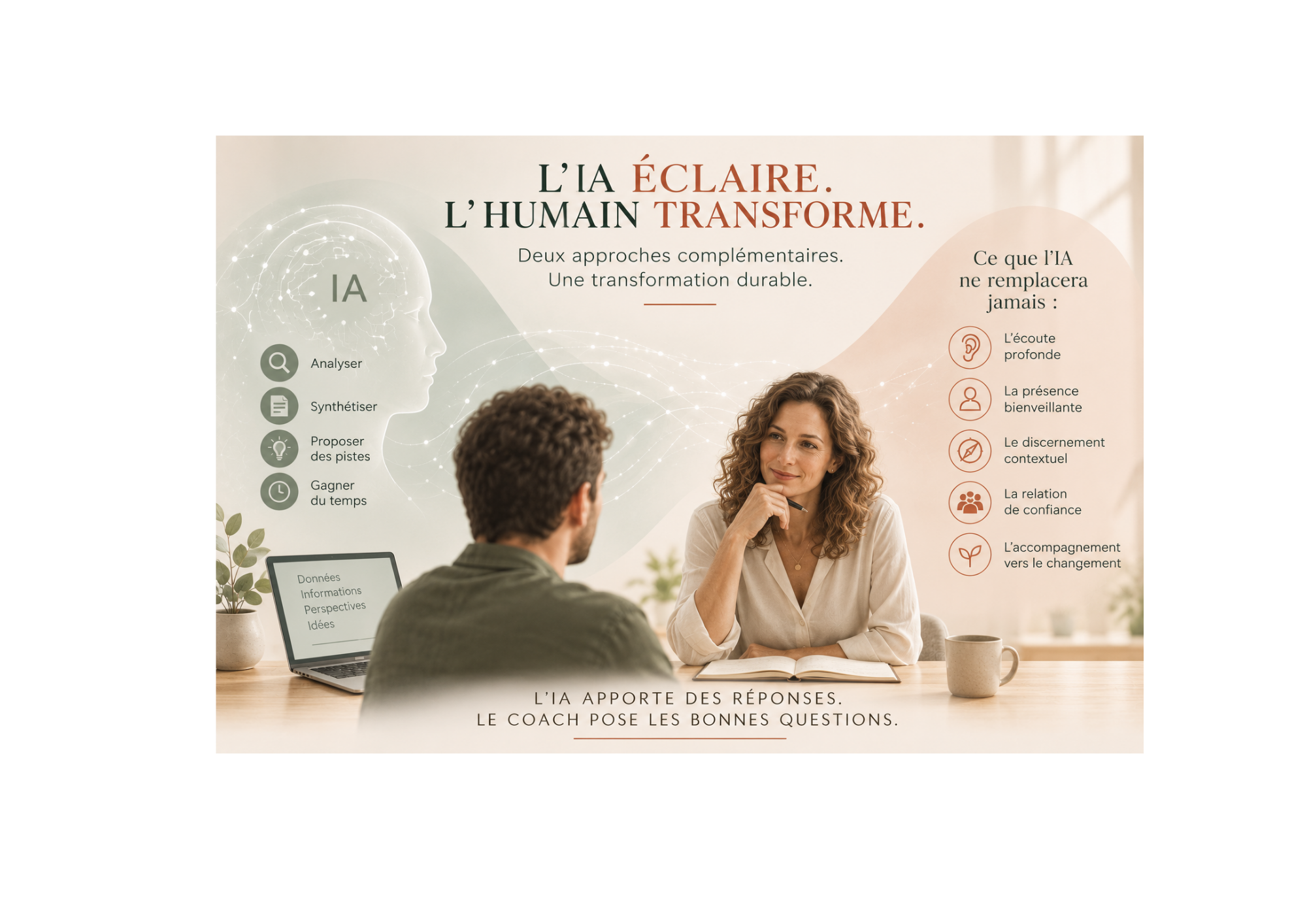 Ce que l'intelligence artificielle apporte… et ce qu'elle ne remplacera probablement jamais dans un accompagnement humain.